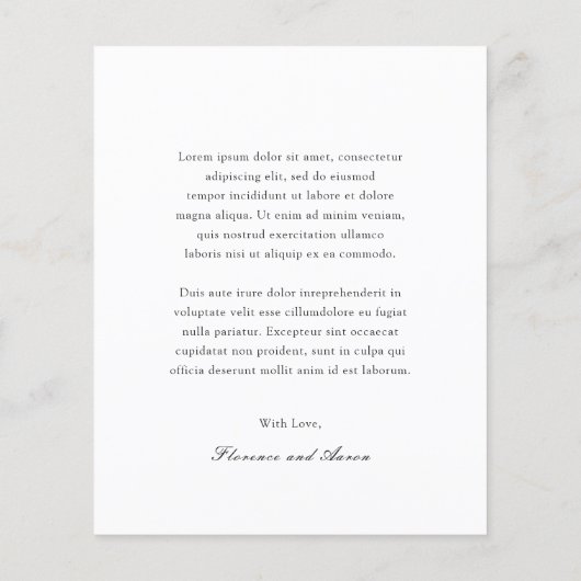 Florence White Elegante bruiloft Dank u kaart (Achterkant)