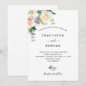 Florence White roze goudroze bruiloft Kaart (Voorkant / Achterkant)