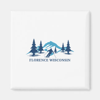 Florence Wisconsin Ski Resort Skiing Skier Magneet
