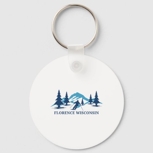Florence Wisconsin Ski Resort Skiing Skier  Sleutelhanger (Voorkant)