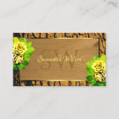 Florence Yellow Roses Hood Graanschors Initialen Visitekaartje (Voorkant)