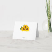 Florence Yellow Sunflower Rustig Grey Wood Bedankkaart (Achterkant)