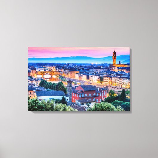 Florence zonsondergang, Italië Canvas Afdruk (Voorkant)