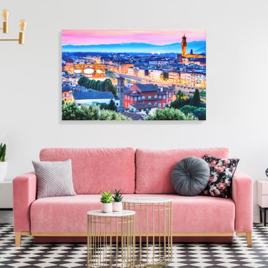 Florence zonsondergang, Italië Canvas Afdruk (Insitu (Woonkamer))