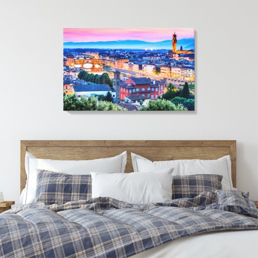 Florence zonsondergang, Italië Canvas Afdruk (Insitu (Slaapkamer))