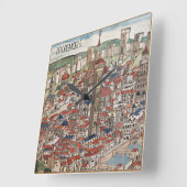 Florencia Colore 1493 Square Wall Clock Vierkante Klok (Hoek)