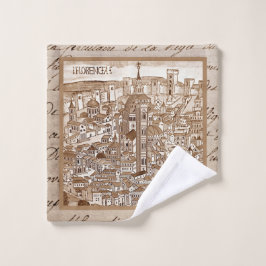 Florencia Sepia 1493 Wash Cloth Towel Washandje