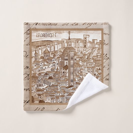 Florencia Sepia 1493 Wash Cloth Towel Washandje (Wasdoekje)