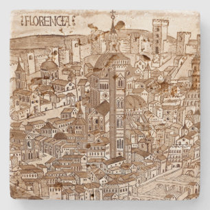 Florencia Sepia Travertine Onderzetter