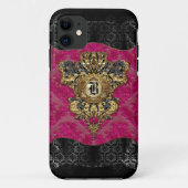 Florendyne Elegant Damask Monogram Case-Mate iPhone Case (Achterkant)