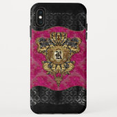 Florendyne Elegant Damask Monogram Case-Mate iPhone Case (Achterkant)