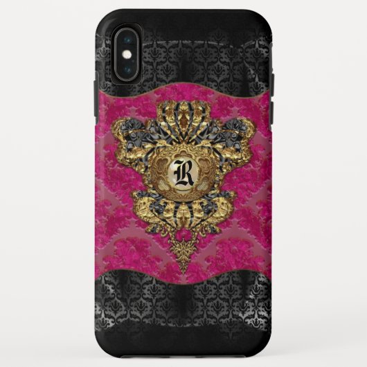 Florendyne Elegant Damask Monogram Case-Mate iPhone Case (Achterkant)