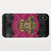 Florendyne Elegant Damask Monogram Case-Mate iPhone Case (Achterkant (horizontaal))