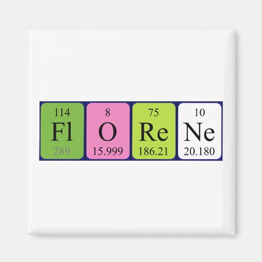 Florene periodieke table name magnet (Voorkant)