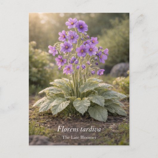 Florens tardiva The Late Bloomer Botanical Briefkaart (Voorkant)