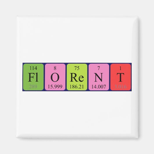 Florent periodieke lijstnaam magnet (Voorkant)