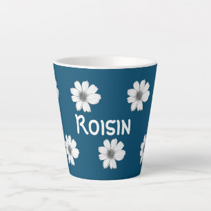 Florentieel patroon Blauwgroen Blauwe douanenaam Latte Mok