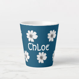 Florentieel patroon Blauwgroen Blauwe douanenaam Latte Mok