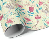 Florentieel patroon met cartoon katten cadeaupapier (Rol Hoek)