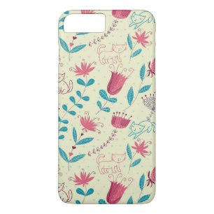 Florentieel patroon met cartoon katten iPhone 8/7 plus hoesje