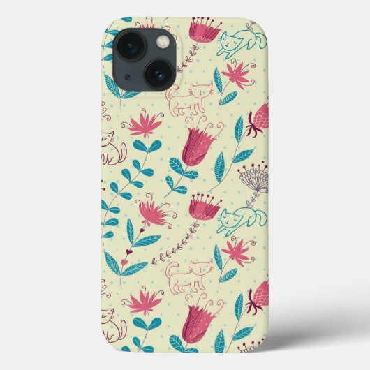 Florentieel patroon met cartoon katten Case-Mate iPhone case (Achterkant)