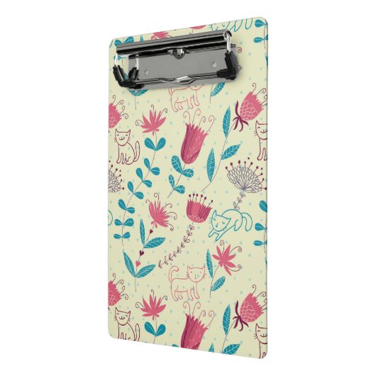 Florentieel patroon met cartoon katten mini klembord (Angled2)