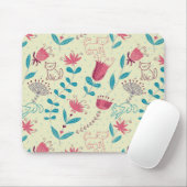 Florentieel patroon met cartoon katten muismat (Met muis)