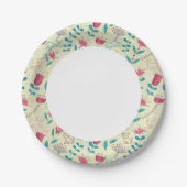 Florentieel patroon met cartoon katten papieren bordje (Voorkant)