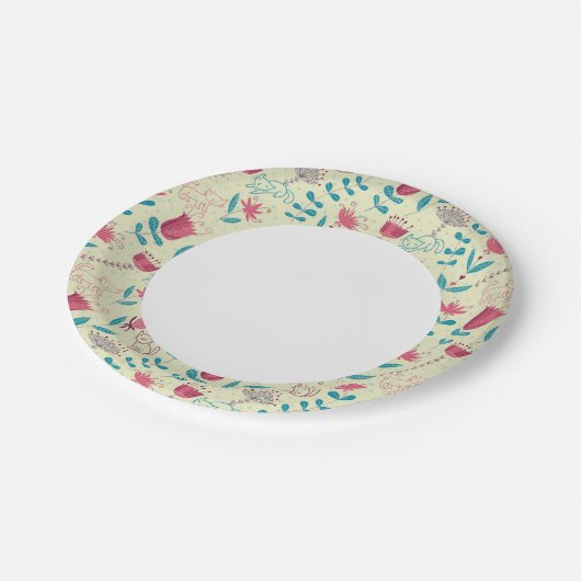 Florentieel patroon met cartoon katten papieren bordje (Gekanteld)