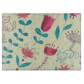 Florentieel patroon met cartoon katten snijplank (Voorkant)