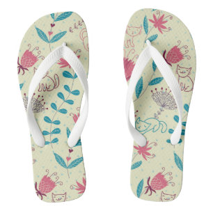 Florentieel patroon met cartoon katten teenslippers