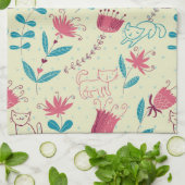 Florentieel patroon met cartoon katten theedoek (Gevouwen)