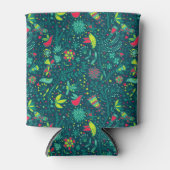 Florentieel patroon met cartoon vogels blikjeskoeler (Voorkant)