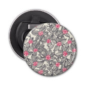 Florentieel patroon met cartoon vogels button flesopener (Voorkant)