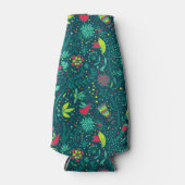 Florentieel patroon met cartoon vogels flesjeskoeler (Voorkant)