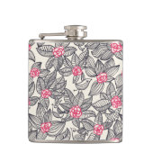 Florentieel patroon met cartoon vogels heupfles (Voorkant)