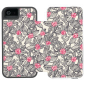 Florentieel patroon met cartoon vogels incipio iPhone portemonnee hoesje (Agenda Open)
