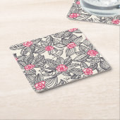 Florentieel patroon met cartoon vogels kartonnen onderzetters (Schuin)