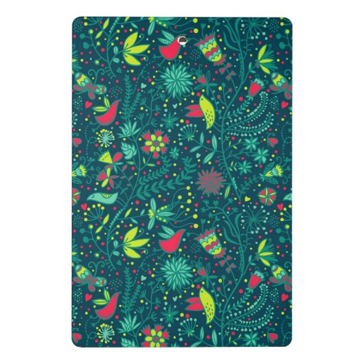 Florentieel patroon met cartoon vogels mini klembord (Achterkant)