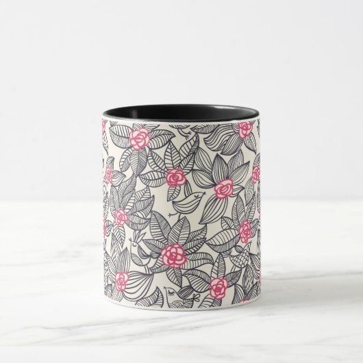 Florentieel patroon met cartoon vogels mok (Midden)