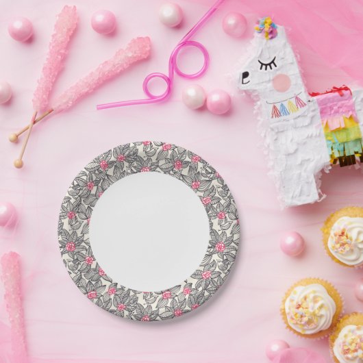 Florentieel patroon met cartoon vogels papieren bordje (Feest)