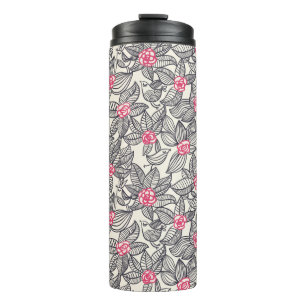 Florentieel patroon met cartoon vogels thermosbeker