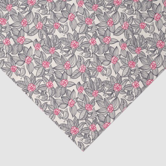 Florentieel patroon met cartoon vogels tissuepapier (Detail)