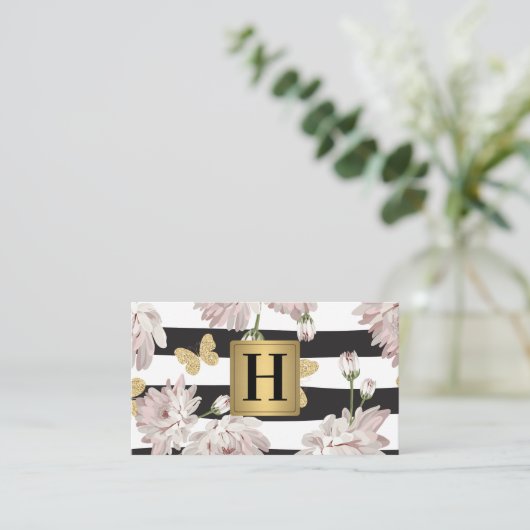 Florentieel patroon met flessen van glitterende bo visitekaartje (Staand voorkant)