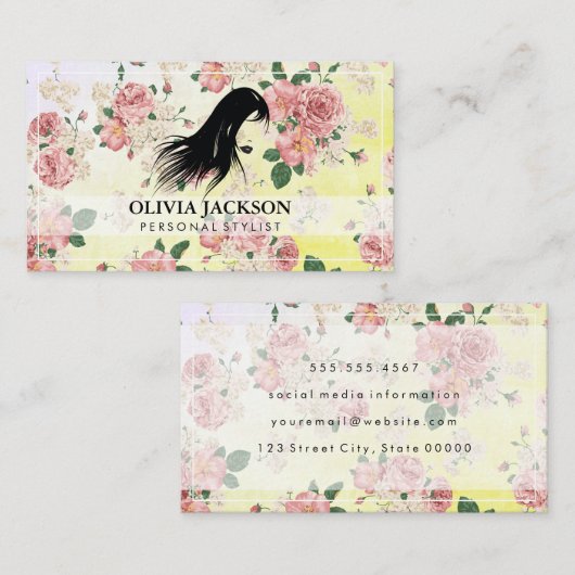 Florentieel patroon met persoonlijke stijllijst visitekaartje (Voorkant / Achterkant)