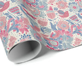 Florentieel patroon met vogel en vlinder cadeaupapier (Rol Hoek)