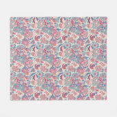 Florentieel patroon met vogel en vlinder fleece deken (Voorkant (Horizontaal))