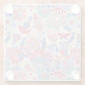 Florentieel patroon met vogel en vlinder glazen onderzetter (Achterkant)