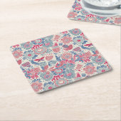 Florentieel patroon met vogel en vlinder kartonnen onderzetters (Schuin)