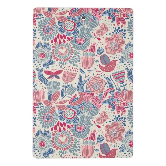 Florentieel patroon met vogel en vlinder mini klembord (Achterkant)